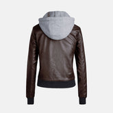 Cozy Embrace Leather Bomber Jacket for Women